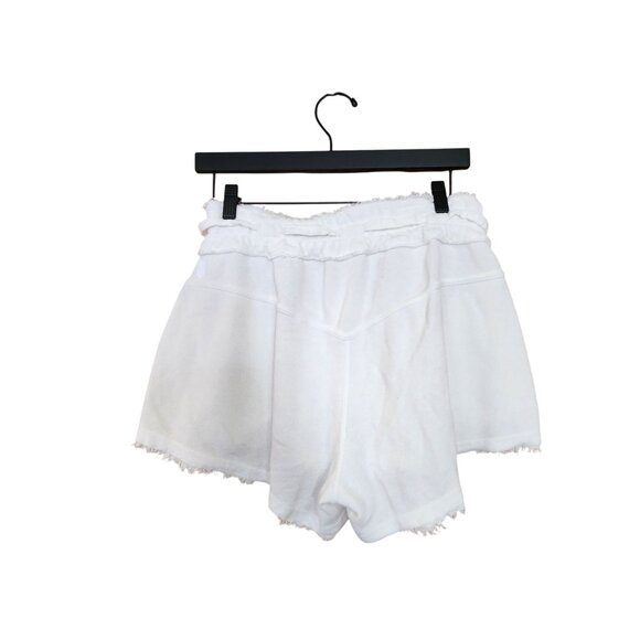 Free People FP Movement White High-Waisted Drawstring Shorts With Frayed Hem Wom - Picture 2 of 3